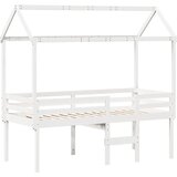  Visoki krevet s krovom bijeli 90 x 200 cm od masivne borovine | shoptok.hr
