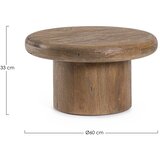 BIZZOTTO Okrugao stolić za kavu od masivnog manga u tamnoj prirodnoj boji ø 60 cm Lopez – | shoptok.hr