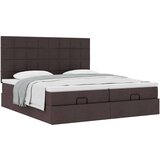 vidaXL Otomanski posteljni okvir z vzmetnicami rjav 200x200 cm blago, (21609540) | Shoptok.si