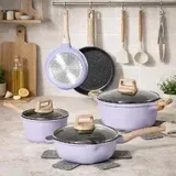 Perfecto JL-34 set posode s granitnim premazom, 13 delov, modra