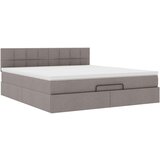 vidaXL Otomanski posteljni okvir z vzmetnico taupe 160x200 cm blago | Shoptok.si