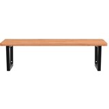  Zidna polica za umivaonik od čelika i masivne bukovine Smeđa 100 x 60 x 2.5 cm | shoptok.hr