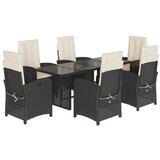  The Living Store Vrtna jedilna garnitura 7-delna z blazinami črna poli ratan - Vrtna Jedilna Garnitura, (21446981) | Shoptok.si