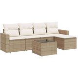  6-dijelni set vrtnih sofa s jastucima bež od poliratana | shoptok.hr
