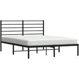  Metalni okvir za krevet s uzglavljem crni 140x190 cm | shoptok.hr