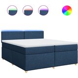 vidaXL Krevet s oprugama i madracem plavi 200 x 200 cm od tkanine | shoptok.hr
