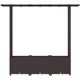  Povišeni krevet s mrežom i krovom Smeđa 162,5 x 40 x 138 cm PP | shoptok.hr