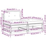 vidaXL Vrtna sofa bez naslona za ruke s jastucima i tabureom | shoptok.hr