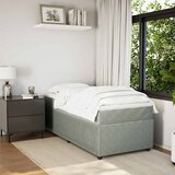  Box spring krevet s madracem svjetlosivi 90x190 cm baršunasti | shoptok.hr