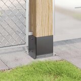  Postolja za stupove kvadratna 12 kom čelik presvučen prahom Antracitno siva 141 x 141 mm | Shoptok.si