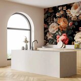  Foto tapeta - Colourful flowers on a black background 500x350 | shoptok.hr