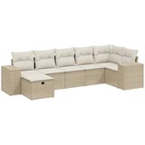 Maison Chic Seti vrtnega pohištva - Vrtna garnitura - Vrtni pohištvo set 7-delna z blazinami bež poli ratan, (21802419) | Shoptok.si
