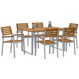  Vrtni set za objed 7 pcs Siva Čvrsto drvo akacije | shoptok.hr
