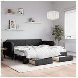 vidaXL Izvlečna dnevna postelja s predali črna 90x190 cm bla | Shoptok.si