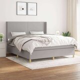  Box spring postelja z vzmetnico svetlo siva 160x200 cm žamet, (20846713) Cene