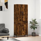 vidaXL Visoka komoda dimljeni hrast 69 5x34x180 cm konstruiranog drva | shoptok.hr