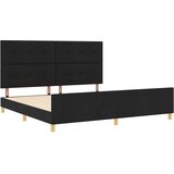  Krevetna konstrukcija s uzglavljem Crna 200 x 200 cm tkanina | shoptok.hr