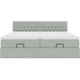 vidaXL Otomanski posteljni okvir z vzmetnicami siv 160x200 cm žamet | Shoptok.si