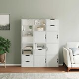  Bočni ormarići 6 kom ODDA bijeli 40x24x79 cm puno drvo bor | shoptok.hr