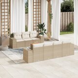 Maison Chic Seti vrtnega pohištva - Vrtna garnitura - Vrtni pohištvo set 8-delna z blazinami bež poli ratan, (21799313) | Shoptok.si