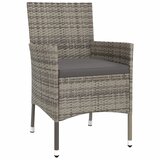  5-dijelni vrtni bistro set od poliratana s jastucima sivi Siva | shoptok.hr