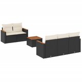  6-dijelni set vrtnih sofa s jastucima crni od poliratana Crna 61.5 x 62 x 69 cm | Shoptok.si