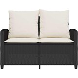  Vrtna sofa 2-sjed s jastucima i stolom od crnog poliratana | shoptok.hr