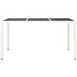  Vrtna miza 150x90x75 cm kaljeno steklo in poli ratan bel, (20625075) | Shoptok.si