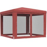 Šator za zabave s 4 mrežasta bočna zida crveni 3 x 3 m HDPE | shoptok.hr
