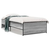 vidaXL Okvir kreveta boja hrasta 90 x 190 cm konstruirano drvo i metal | shoptok.hr