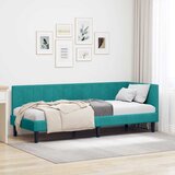  Kutni okvir kreveta s uzglavljem Tirkizna 80 cm x 200 cm Baršun | shoptok.hr