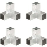 vidaXL Spojniki za stebre 4 kosi Y oblike pocinkana kovina 71x71 mm | Shoptok.si