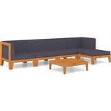 The Living Store Vrtna sedežna garnitura 6-delna z blazinami trden akacijev les - Vrtna Počivalna Garnitura, (21422372) | Shoptok.si