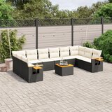 vidaXL 11-dijelni set vrtnih sofa od poliratana s jastucima crni | shoptok.hr