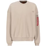 Alpha Industries Sweater majica pijesak / krvavo crvena / bijela