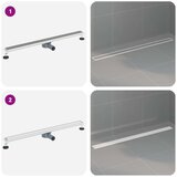 Tuš kanal 2-u-1 sa 360° sifonom Srebrno 100 cm | shoptok.hr