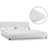 vidaXL Krevet od umjetne kože s madracem bijeli 160 x 200 cm | shoptok.hr