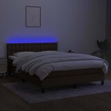  box spring s madracem LED tamnosmeđi 140x200 cm tkanina | shoptok.hr