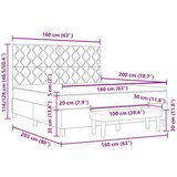 vidaXL vzmetnica s vzmetnico in klopjo Taupe 160x200 cm Tkanina, (22083184) | Shoptok.si