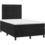  Krevet box spring s madracem LED crni 120 x 190 cm baršunasti | shoptok.hr