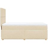 vidaXL Box spring postelja z vzmetnico krem 80x200 cm blago, (21261090) | Shoptok.si