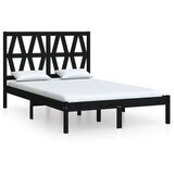  Posteljni okvir črn iz trdne borovine 140x190 cm, (20644253) | Shoptok.si