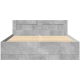  Okvir kreveta s uzglavljem siva boja betona 140x200 cm drveni | Eponuda.com