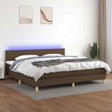  Krevet box spring s madracem LED tamnosmeđi 200x200 cm tkanina | shoptok.hr
