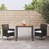  3-dijelni vrtni blagovaonski set s jastucima od poliratana crni | Eponuda.ba