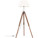 vidaXL Trinožna stoječa svetilka medeno rjava in bela tikovina 141 cm, (20618380) Cene