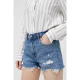 Abercrombie & Fitch Jeans kratke hlače ženski, mornarsko modra barva