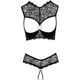 Cottelli komplet odprtega modrčka z obročki s kamenčki (črna) | Shoptok.si
