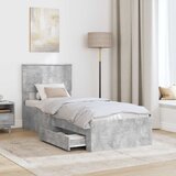  Krevetna konstrukcija Betonski sivi i srebrna 70 x 190 cm | shoptok.hr
