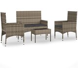 Maison Chic Seti vrtnega pohištva - Vrtna garnitura - Vrtni pohištvo set 4-delna z blazinami siv poli ratan, (21817812) | Shoptok.si